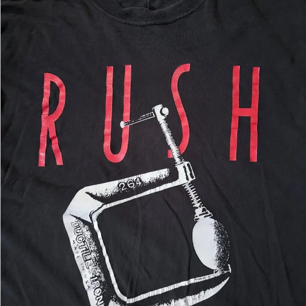 2000s Vintage Rush Black Band T Shirt -L